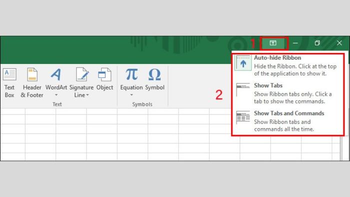 Hướng dẫn ẩn/hiện thanh công cụ trong Excel 8