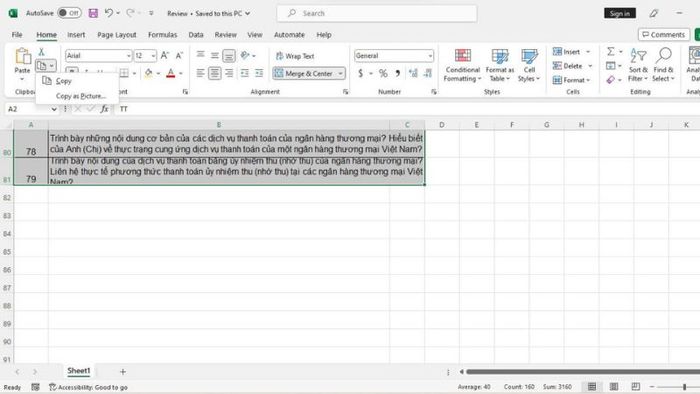 chuyển file Excel sang Word bước 6