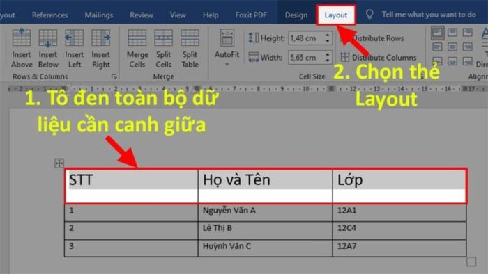 cách căn giữa ô trong Word số 2