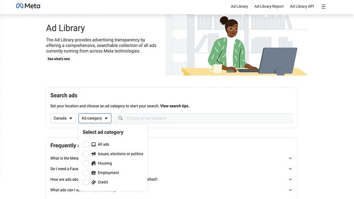 Phần mềm Marketing Facebook miễn phí – Facebook Ad Library