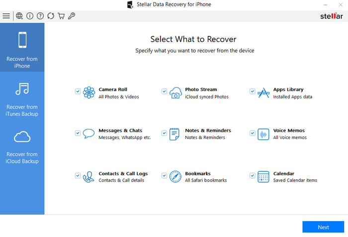 Stellar Data Recovery dành cho iPhone