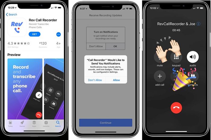 Sử dụng Rev Call Recorder để ghi âm cuộc gọi trên iPhone