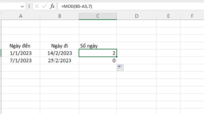 Hàm MOD trong Excel - Phần 8