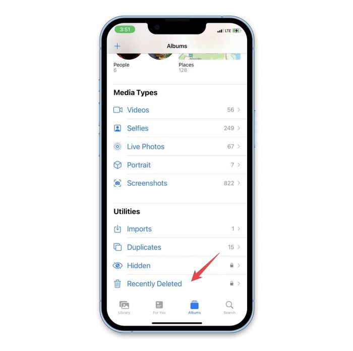 Khôi phục ảnh trên album ảnh iPhone