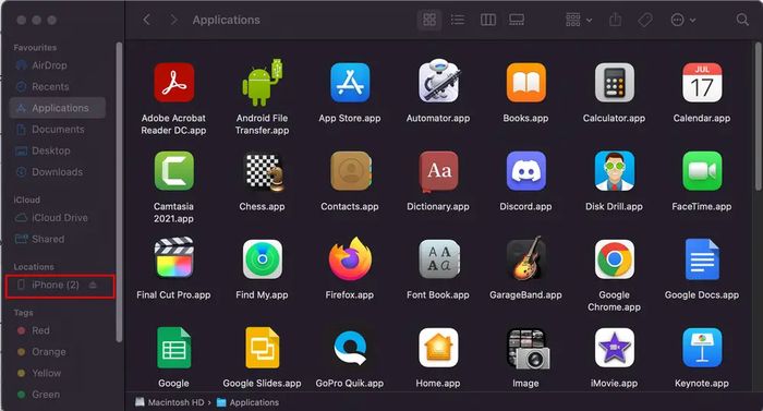 Finder khôi phục ảnh đã xoá trên iPhone