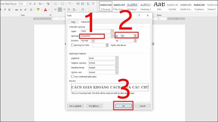 Chỉnh khoảng cách chữ trong Word - Hình ảnh 2