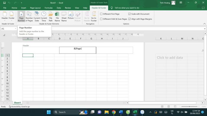 Cách đánh số trang trong Excel - 5