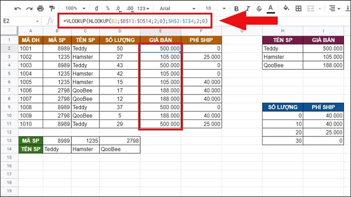 Học cách sử dụng hàm VLOOKUP và HLOOKUP trong Excel cơ bản