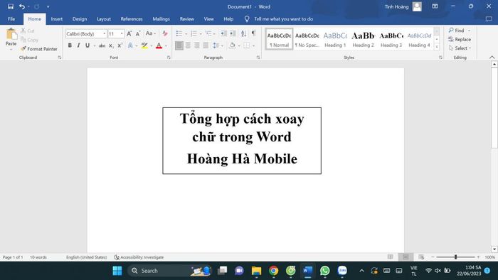 Cách xoay chữ trong Word - 2