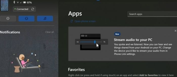 Tính năng “Stream audio to your PC” của Microsoft