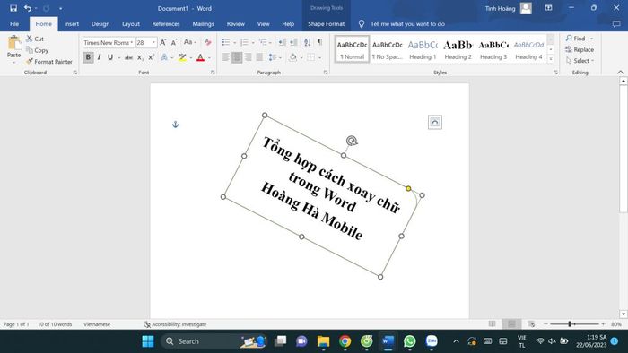Cách xoay chữ trong Word - 10