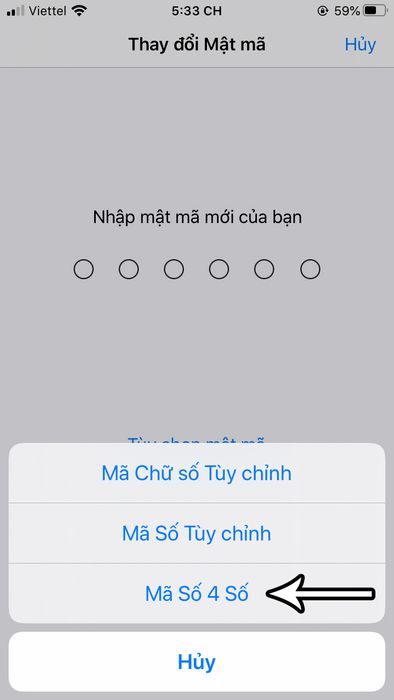 Cách tạo mật khẩu 4 số cho iPhone/iPad