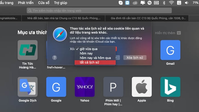 Hướng dẫn xoá lịch sử web trên Safari