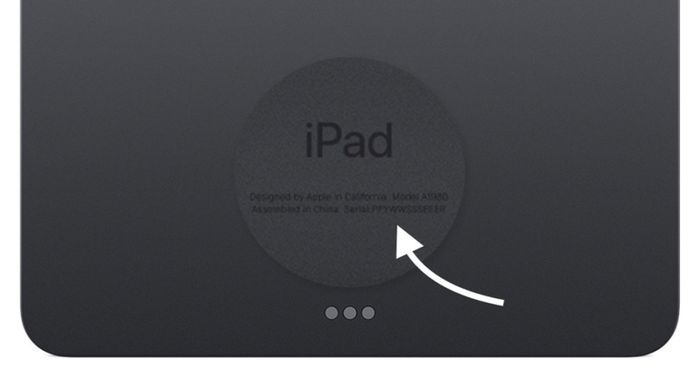 Kiểm tra số serial của iPad