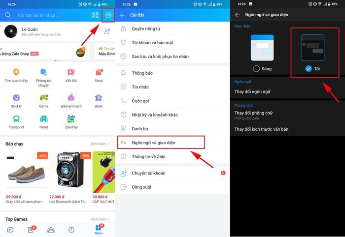 Dark Mode trên Zalo cho Android