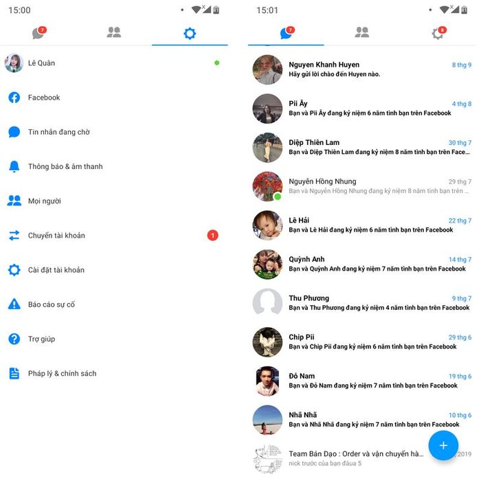 Hướng dẫn sử dụng hai tài khoản Messenger