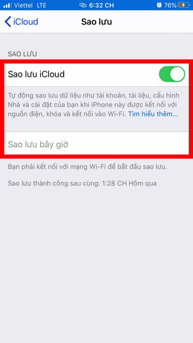 Hướng dẫn sao lưu iCloud mới nhất trên iPhone, iPad