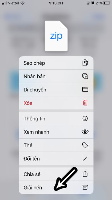 Cách nén và giải nén file trên iOS 13 cho iPhone