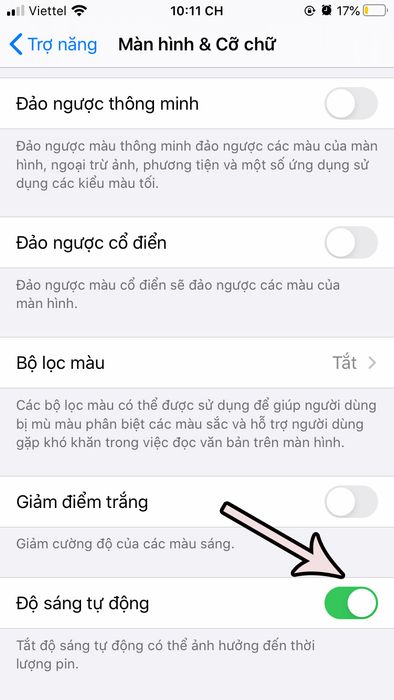 Cách tắt chế độ tự động điều chỉnh độ sáng trên iOS 13 cho iPhone