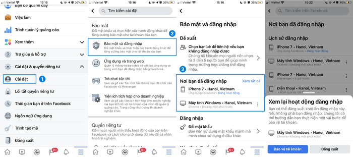 Lịch sử đăng nhập Facebook - phần 1