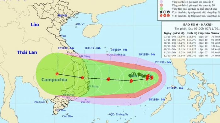 Bão số 6 đang tiến vào Việt Nam