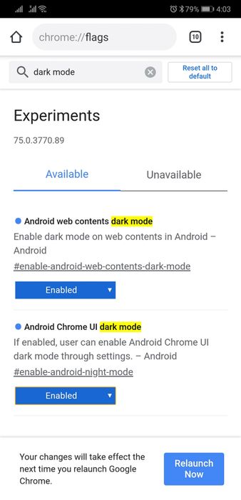 Cách bật chế độ Tối trên Chrome trên Android