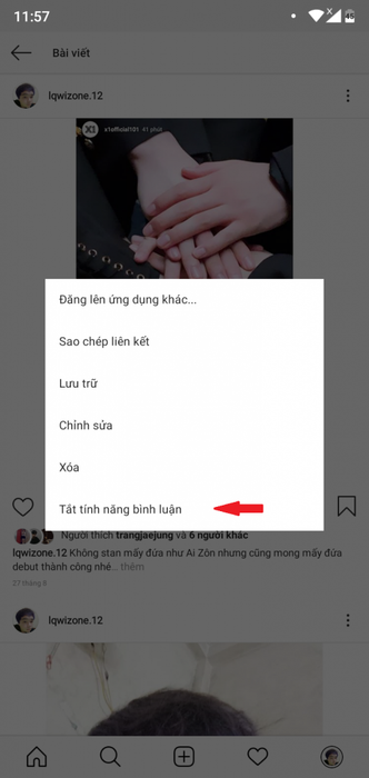 Hướng dẫn tắt tính năng bình luận trên Instagram