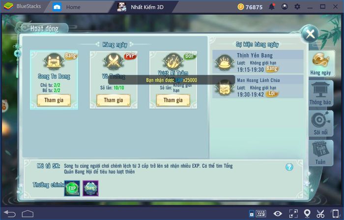 Trải nghiệm chơi Nhất Kiếm Giang Hồ với BlueStacks