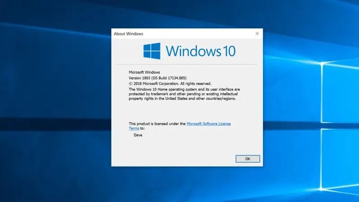 Cách xem phiên bản Windows 10 bằng lệnh winver