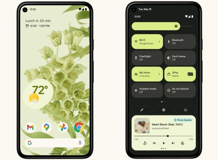 Các phiên bản Android 12 với giao diện Material You