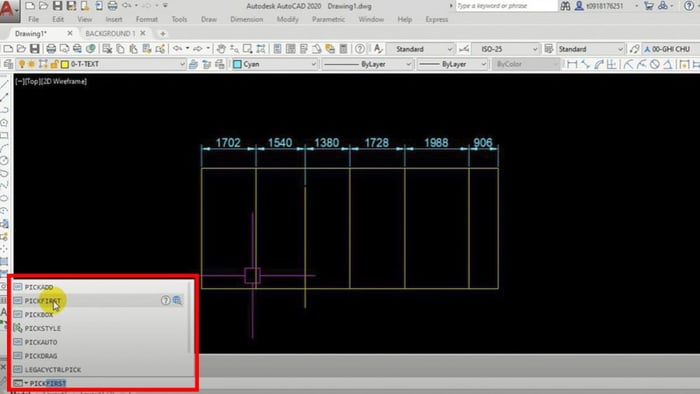 Cách sửa Autocad bị lỗi không thể nhập lệnh sau khi chọn đối tượng - Bước 1