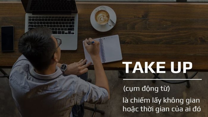 Ý nghĩa của từ Take up trong không gian là gì