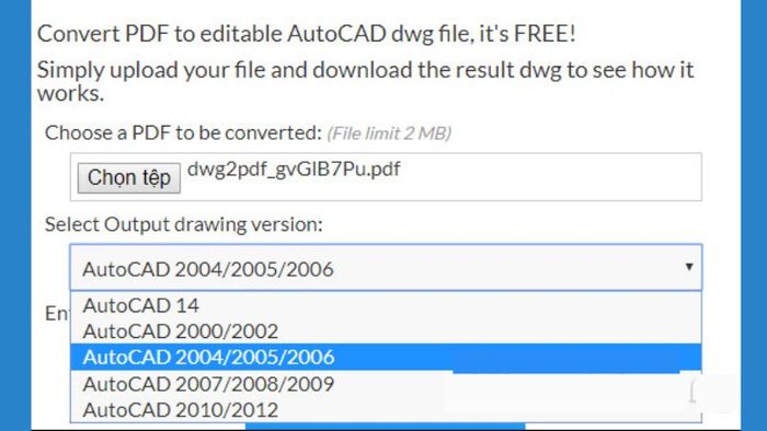 Chuyển đổi PDF sang định dạng CAD với AutoDWG