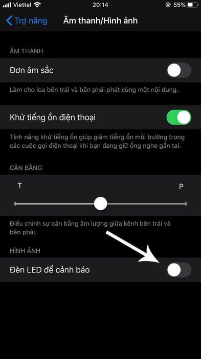 Hướng dẫn cách bật đèn LED thông báo trên iOS 13 cho iPhone