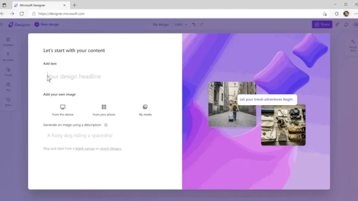 Microsoft Designer có nhiều chức năng tương tự Canva