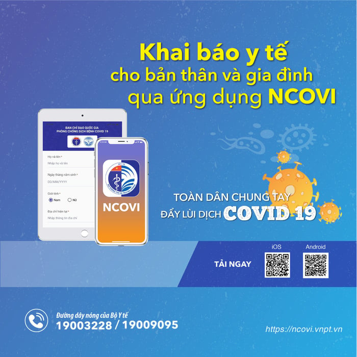 Ứng dụng NCOVI - Hỗ trợ khai báo y tế tự nguyện cho người dân, cùng chung tay đẩy lùi dịch bệnh COVID-19.