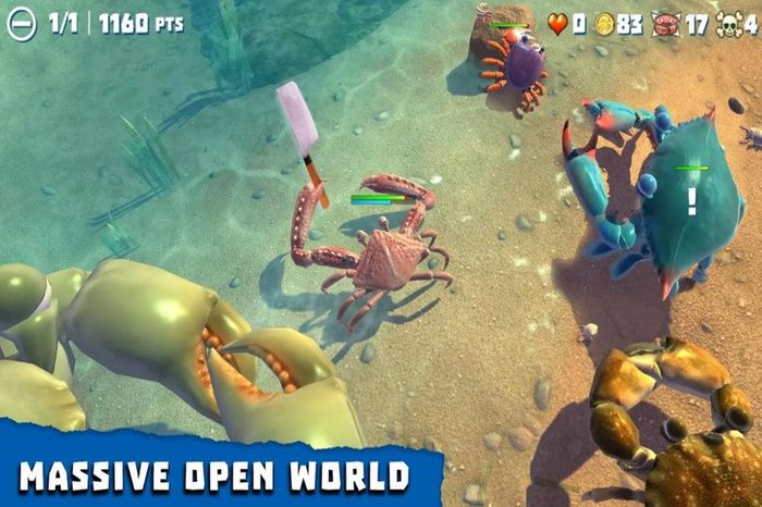 Đồ hoạ và âm thanh trong game vui King Of Crabs