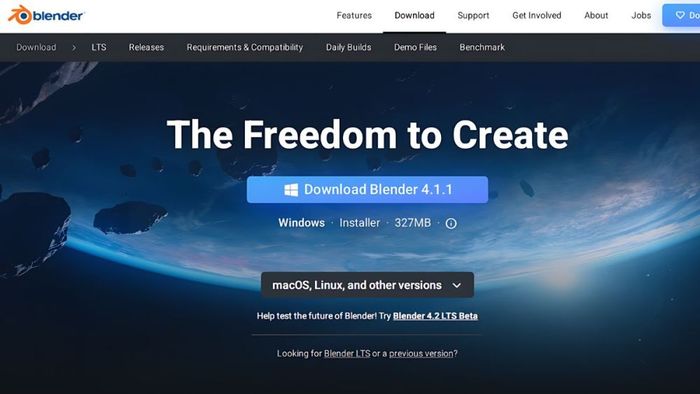 Cách tải Blender trên máy tính - Bước 1