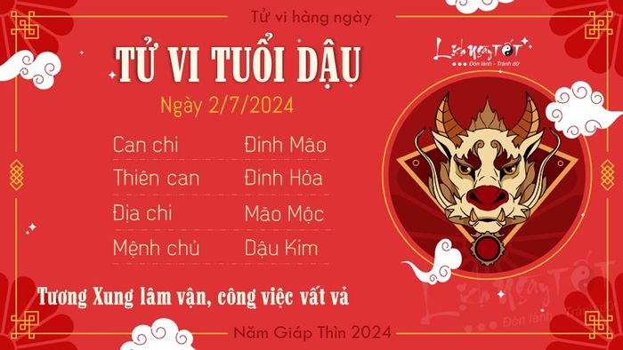 Tu vi hang ngay 2/7/2024 tuoi Dau