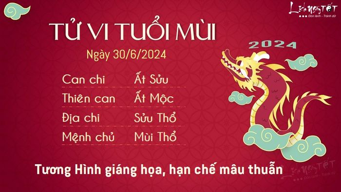 Tu vi hang ngay 30/6/2024 - Mui