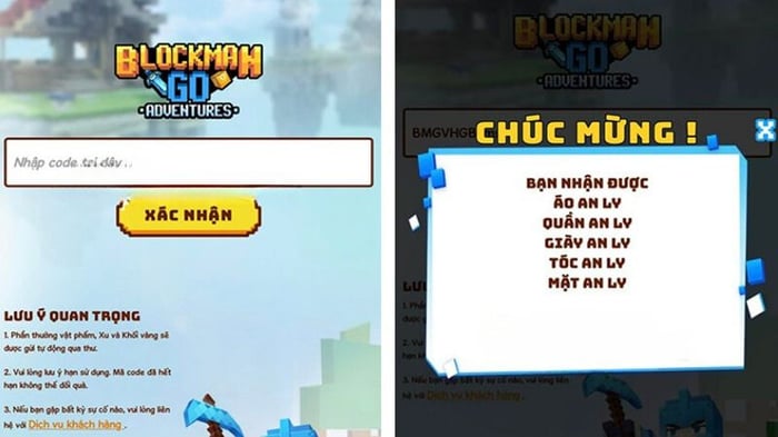 Hướng dẫn nhập mã Code Blockman Go chi tiết