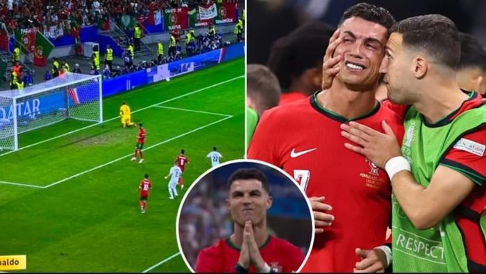 Ronaldo bị bất lực trong quá trình đá penalty, làm các CĐV Bồ Đào Nha thất vọng.