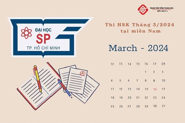 đợt thi hsk tháng 3 năm 2024 tại miền nam