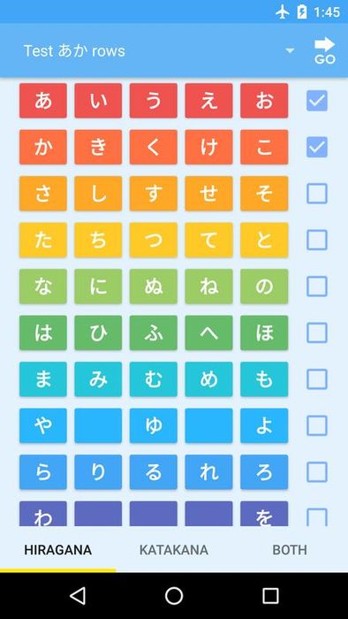 Ứng dụng học bảng chữ cái tiếng Nhật - Hiragana và Katakana