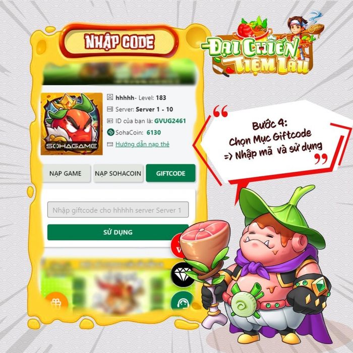 Mã code mới nhất cho Đại Chiến Tiệm Lẩu và cách nhập 491958