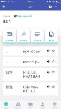 Phương pháp sử dụng ứng dụng Quizlet