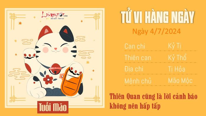 Tu vi ngày 4/7/2024 - tuổi Mão