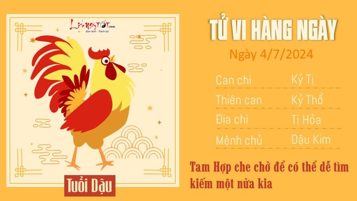 Dự báo tử vi ngày 4/7/2024 - tuổi Dậu