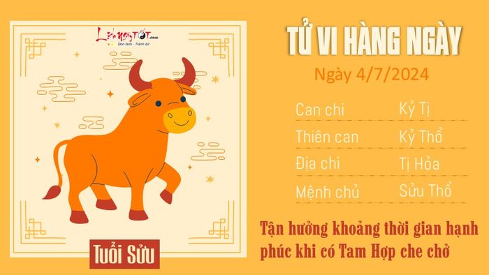 Tu vi ngay 4/7/2024 - tuổi Sửu