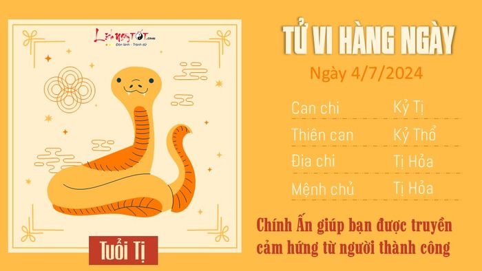 Tử vi hàng ngày ngày 4/7/2024 - tuổi Tị